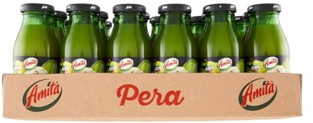 Amita Pera, Bevanda Rinfrescante di Pregiata Purea di Pera Williams, con almeno il 50% di frutta - Confezione da 24 Bottiglie di Vetro