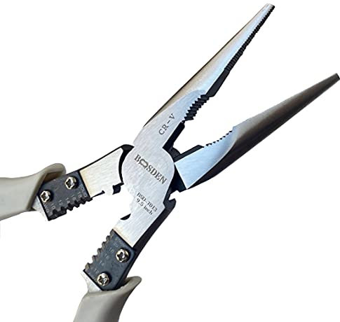 BOOSDEN Spitzzangen,Flachrundzange,Telefonzange,Flachrundzange mit Schneide,Elektronik Spitzzange,Schmuckherstellung,Spitzzange elektronik(9Zoll/23cm)