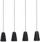 EGLO Pendelleuchte Canterras, 4 flammige Hängelampe, Hängeleuchte aus Terrazzo in Grau Weiß, Metall in Schwarz, Esstischlampe, Wohnzimmerlampe hängend, E27