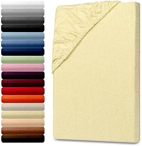 Julido Jersey Spannbettlaken 140x200 cm, Weiches Betttuch mit Gummizug, Baumwolle Oeko-Tex, Farben: Weizen, Anthrazit, Aubergine, Altrosa, Atmungsaktiv & Hautfreundlich