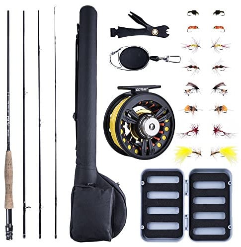 Goture Fliegenfischrute und Spule Combos Fliegenfischen Starter-Kit 2,7 m, 4-teilig, 5/6/7/8 Gewicht Fliegenrute Komplette Fliegenfischerei Combo