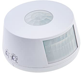 HUBER Motion 35 Präsenzmelder 360° für Innenbereich, Bewegungsmelder Deckenmontage mit 3 Sensoren für Flur und Gang I 230V, LED geeignet, 3 Draht