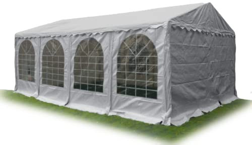 Ambisphere Tente de Réception Premium 5x10 m - 550 g/m² - Bâche en PVC - Jardin/Chapiteau/Bière, Imperméable, Résistante aux UV et Ignifuge - Gris - Hauteur de Passage : 2m
