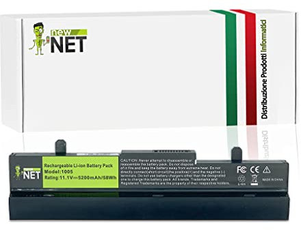 new net Batteries - Akku [ 10.8-11.1 V - 5200 mAh - 58 Wh ] Kompatibel mit ASUS EEE Pc 1001PX 1005HA-WHI014X 1005PE-PU17 1005ha-pu1x 1005ha-eu1x 1001H R1001PX X 1005 PE-PU27 1005HAG 1001HGO 1005PG