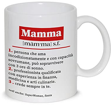 thedifferent Tazza Colazione Latte thè Mug Relax Definizione vocabolario Mamma Simpatica - idea regalo festa della Mamma Madre compleanno natale