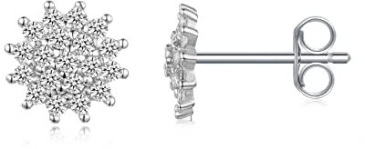 CERSLIMO Ohrstecker Silber 925 Blume AAA Zirkonia Sterling Silber Stecker für Damen Frauen Herren Mädchen Geburtstag Klein Geschenke
