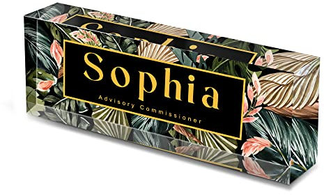 Namensschild für den Schreibtisch, personalisierbar, mit eingravierten Namen und Job-Titeln, für den Schreibtisch, für Männer und Frauen (Stil 7)