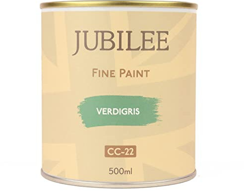 Guild Lane Jubilee Furniture Paint – Upcycle & Transform Wood, Metal & Glass – Soft Sheen Finish for Indoor & Outdoor – Durable & Easy to Apply Multi-Surface Paint (Verdigris, Green, 500ml)