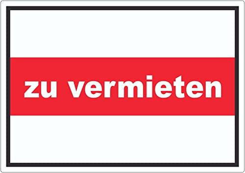 zu vermieten Aufkleber mit Text Werbeaufkleber A9 (37x52mm)