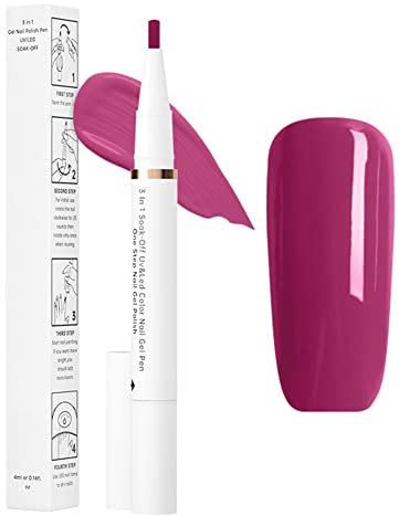 Herbests Nagellackstift, 3 in 1 Nagellack Stift One Step UV Nagellack Nagelgel Lackstift Nail Polish LED Gel Nagellack Pen Soak off Gel Ideal für zu Hause und Professionelle Maniküre DIY Nagel-Kunst
