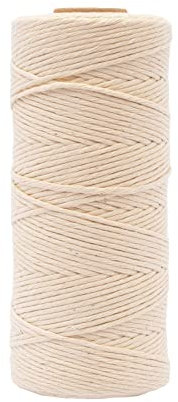 Vaessen Creative 11305-01 Makramee Garn Naturel, 2 mm x 200m, 100% Baumwolle, in Verschiedenen Farben Verfügbar, DIY, Basteln von Dekoration Wie Blumenampel, Wandbehang, Windlicht, Traumfänger, 100m