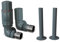 UK Radiators Anthracite Thermostatic Radiator Valves and Corner Lockshield Valve - Matt Finish - Classy and Modern Design 1/2 x 15mm Corner Radiator Valves - with Anthracite Matte 130mm Pipe Covers
