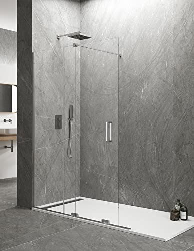 ALLSTONE KERES 1+1 Walk-in duschwand ohne Unter- und Oberprofil Glas 8 mm 135 cm