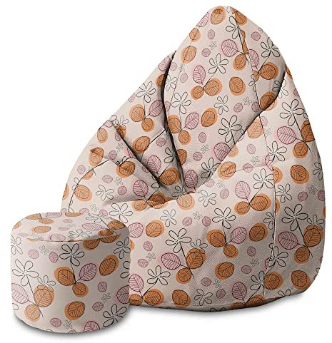DreamRoots Sitzsack Kinder 70x70x105cm - Sitzsack mit Lehne und Hocker und Bezug - Sitzkissen Boden - Chill Sack - Bubibag Sitzsack - Sitzsack mit Füllung - Kinder Sitzsack S-Lichtblum2