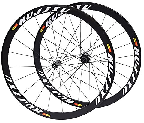 RUJIXU Rennrad Laufradsatz 700c Cruiser Fahrradrad 40mm Felge Felge/V-Bremse Fahrradräder Mit Schnellspanner Für 7 8 9 10 11 Speed Kassette 1850g (Color : White, Size : 700C)