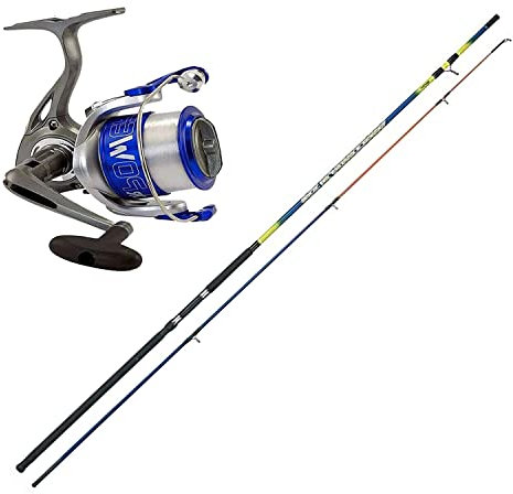 Canna Con Mulinello Pesca Siluro Carpa Storione Fondo Bolentino Mare Kit MT. 2,4