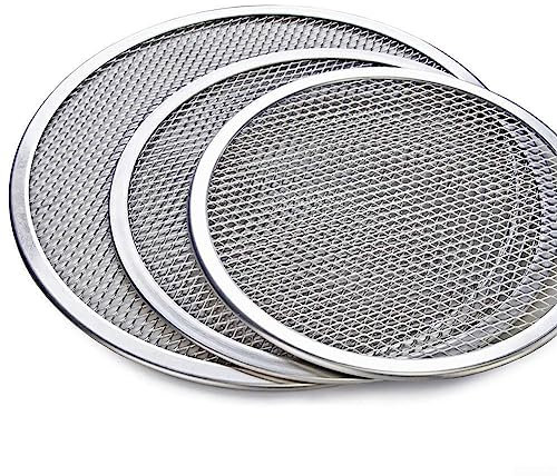 Bandeja de malla para hornear pizza, bandeja de aluminio para pizza, plato de malla de aluminio para pizza, molde para hornear, 16 pulgadas