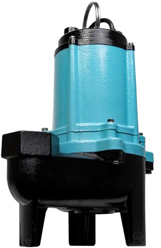Little Giant 10SC-CIM 115 Volt, 1/2 HP, 7200 GPH Cast Iron Manual Submersible Sewage/Effluent Pump with 20-Ft. Cord (No Switch), Blue, 511432