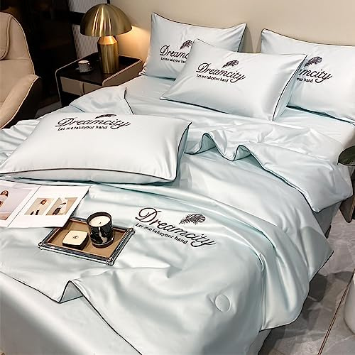 UGIF Sommer Einfacher EIS-Seiden-Quilt Bettwäsche, KüHldecke Sommer, Sommerdecke, Cool Lightweight Ice Blankets, Waschbare Klimaanlage Tröster, Kühl Und Bequem for Hot Sleepers