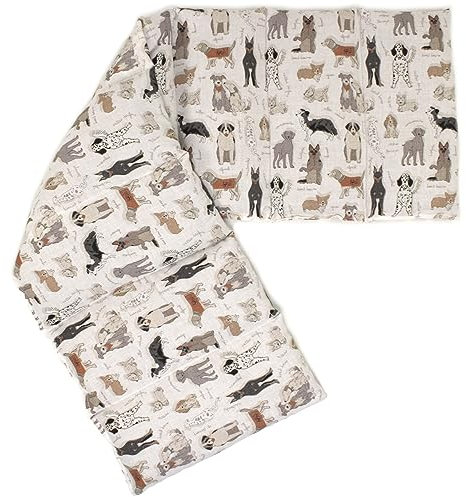 Leinsamenkissen XXL 8-Kammer 75x20cm - Bio-Stoff Liebe Hunde Wärmekissen Körnerkissen für Mikrowelle und Backofen