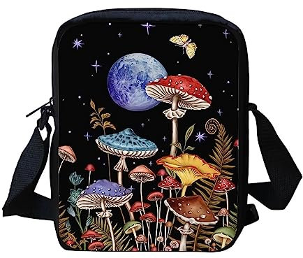 Biyejit Kuriertasche, Umhängetasche, Umhängetasche, Handbgas Sling Sling Satchel mit verstellbaren Trägern, Sternenpilz