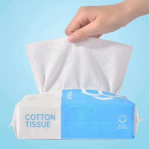 Serviette jetable en coton pour femme - Douce et sèche - Serviette de nettoyage du visage portable pour peaux sensibles et bébé - Démaquillant et soins personnels (1 paquet)