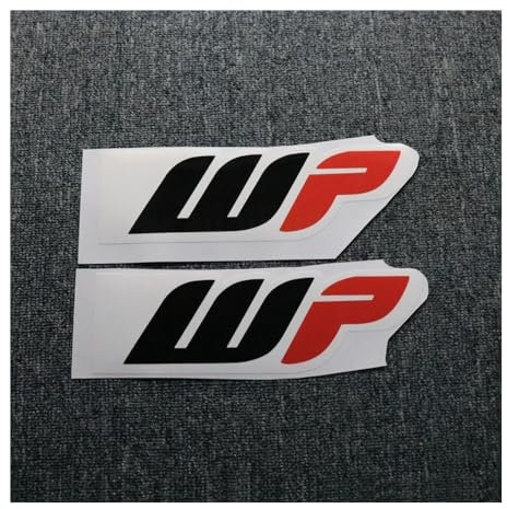 YBRAVO Serbatoio Protector Sticker Moto per WP Sospensione Forcelle Bici Decalcomanie Adesivi Set Grafico Logo Kit 2 Pezzi