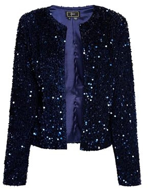 faina Damen Jacke mit Pailletten Marine XS