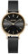 BURKER Damenuhr Ruby Petite, Runder Damen Armbanduhr Klassisch Analog Wasserdicht 3 ATM Geschenk für Frauen Geburtstag Valentinstag - Milanaise-Armband - Schwarz Gold Mesh - 28 mm