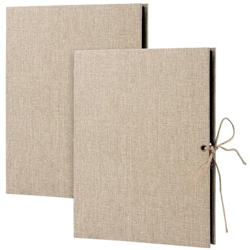 JIEHIN 2 Stück Fotoalbum zum Selbstgestalten, 26,5 x 21cm DIY Fotobuch Scrapbook mit 60 Schwarze Seiten, Fotobuch zum Einkleben, Scrapbook, Selbstklebende Fotoalben für Bastelprojekt, Kunst