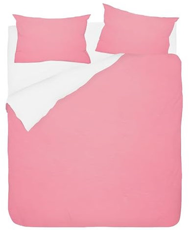 phonxia Parure de Lit 160x200 Rose - Couleur Unie Housse de Couette 160x200 2 Personnes avec Fermeture Éclair Sets de Housse Couette Respirant Microfibre + 2 Taie Oreiller 65x65