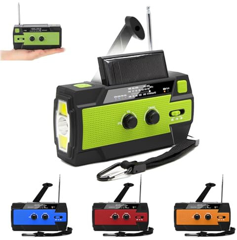 Wild Summit Gear Radio, Wildsummit All-in-One Radio Emergency Solar Powered Radio, Multifunctional 4000mah Large Capacity Emergency Crank Radio, NOAA Weather Radio (Green)