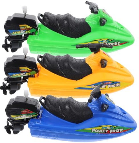 VICASKY Bateau À Moteur À Remonter pour Enfants Jouet De Bain pour Piscine 3 Pièces Facile À Saisir Et Lisse Couleur Aléatoire