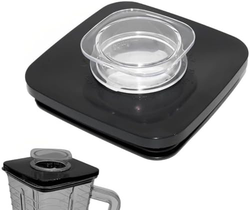 XhWser Blender Replacement Square Lid, 4.4 Black Square Jar Lid and Center Cap Replacement for 5 Cup Oster Blender Jars