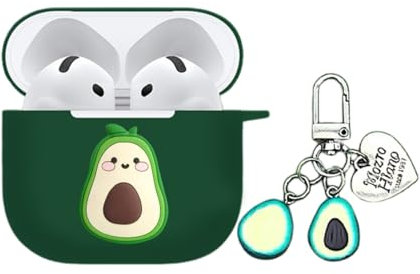 Casevita Süße Hülle kompatibel mit Airpods 4 mit Schlüsselanhänger, Solft Silikon Cartoon Anime Schutzhülle Kompatibel mit AirPods 4 mit aktiver Geräuschunterdrückung für Mann Frau