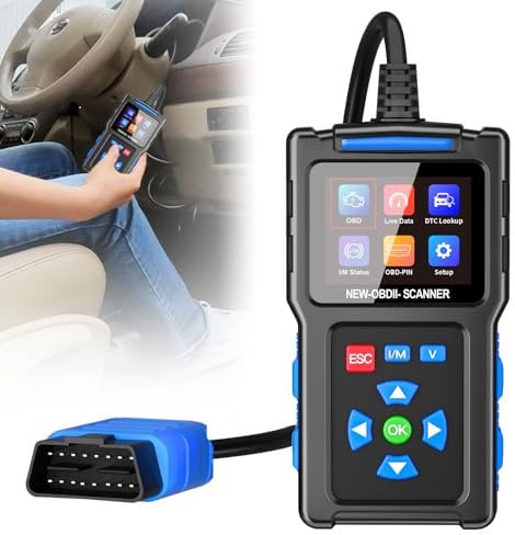 HOSPAOP OBD2 Dispositivo diagnostico per auto, lettore di guasti auto, strumenti diagnostici per tutti i veicoli OBD II, 9 modalità OBD2, 13 lingue, One Touch I/M, rilevamento di tensione, lettore di