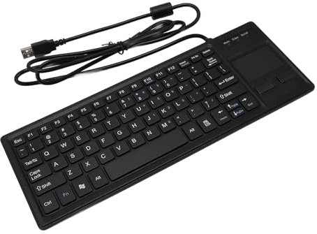 Bewinner Mechanische USB-Tastatur mit Kabel, Industrietastatur mit Touchpad, IP68 Wasserdicht, USB-HUB, Ergonomische Computertastatur für Laptop-PC