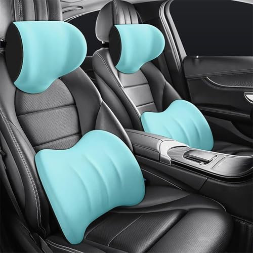 MARXAN Ergonomische Kopfstütze und Lendenkissen für Autositze Für Audi Q5 8R 2008-2017, Autositz Sitzkissen Nackenkissen Kopfstütze Kissen Hals mit Abnehmbarer Abdeckung, C