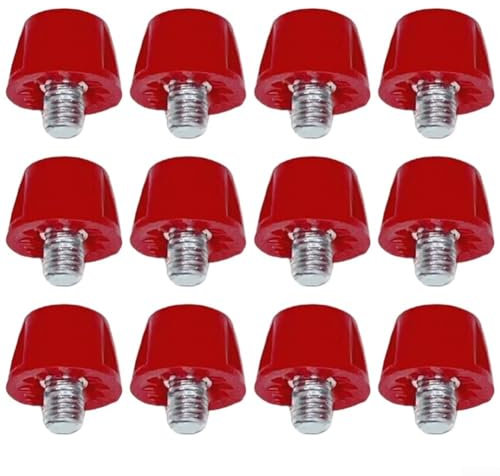 Set di 12 chiodi di ricambio per scarpe da calcio, ideali per migliorare la presa sugli scarponi da calcio (rosso, 7 mm)