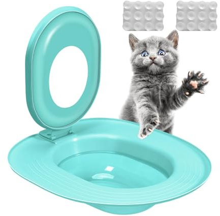 Cat Training Seat, Cat Toilet Training Kit, Toilet Trainer für Katzen, Katze, Potty Trainer, wiederverwendbar, Toilet Trainer für Katzen, Toilet Training Kit für Katzen, Katzentoilettentrainingssystem