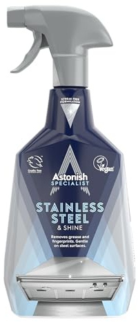 Astonish Specialist Stainless Steel and Shine Spray, for Polished Surfaces, Clear Waters, 750ml