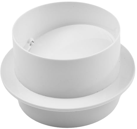 Zeroupshop Ventilation Pipe Round Check Valve, PVC Backdraught Shutter Flap Non Return Valve Damper Flap, For Home Improvement Heating Cooling(100MM)