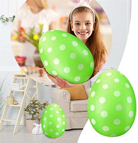 40 cm Osterei Ei | Riesige Plastikeier Deko | Osterdeko in schönen leuchtenden Farben | Ostereier zum Aufhängen | Ornament für Osterkörbchen Frühlingsdeko,Ostern Geschenke Kinder (Grün)