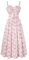 Damen Kleider Elegant Sommer Strandkleid A-Linie Leicht Chiffonkleid Für Hochzeitsgäste Rosa Rosen Blumen M
