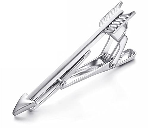 RunootPR Krawattennadel Silber Pfeil Jagd Krawattenklammer Personalisiert für Herren Hochzeit Geschäft Parteien Herrenschmuck mit Geschenkbox