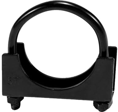 Krtopo 2PCS Fascetta per Scarico Rinforzata - Fascetta a U per Silenziatore Tipo Sella in Acciaio Inossidabile Ispessito Nero Universale per Collegamento Tubo di Scarico Auto (Ø 54mm)