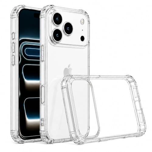TEOPHA Crystal Clear Case for iPhone 17 Pro Max, Advanced Airbag Drop Protection,Shockproof Protective Phone Case Transparent Thin Slim Cover for iPhone 17 Pro Max 6.9-Inch - Clear