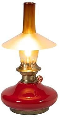 MoriMori Aladdin LED Leuchte Karminrot, Keramik-Korpus, Dimmbar, 2000K Warmes Licht, 12 Stunden Leuchtzeit, mit Glasaufsätzen aus Borosilikat