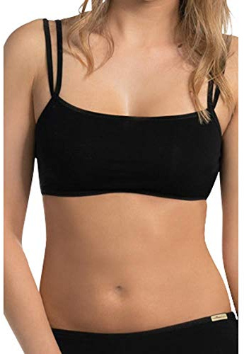 Comazo Earth Damen Bustier Bio-Baumwolle, Schwarz, Gr. 36