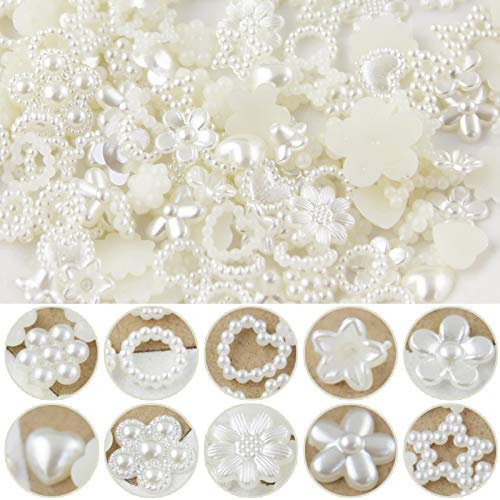 witgift 100 Stück gemischte Perlen, dekorative Imitationen, Herzverzierungen, Tischdekoration, Perlen, Konfetti, Perlen, Blumen, Hochzeitsdekoration, Tisch, Hochzeit, Pelren, Sterne für Hochzeitskarte